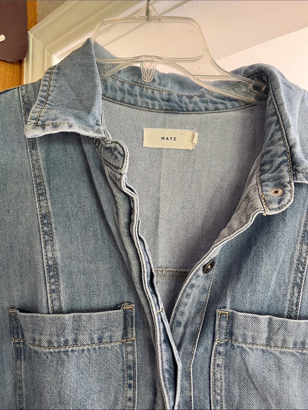 MAYE Montana Denim Shirt Dress L - Picture 2 of 6